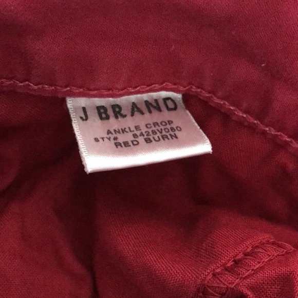 J BRAND Red Burn Ankle Crop Pants Size 30 - Picture 8 of 10